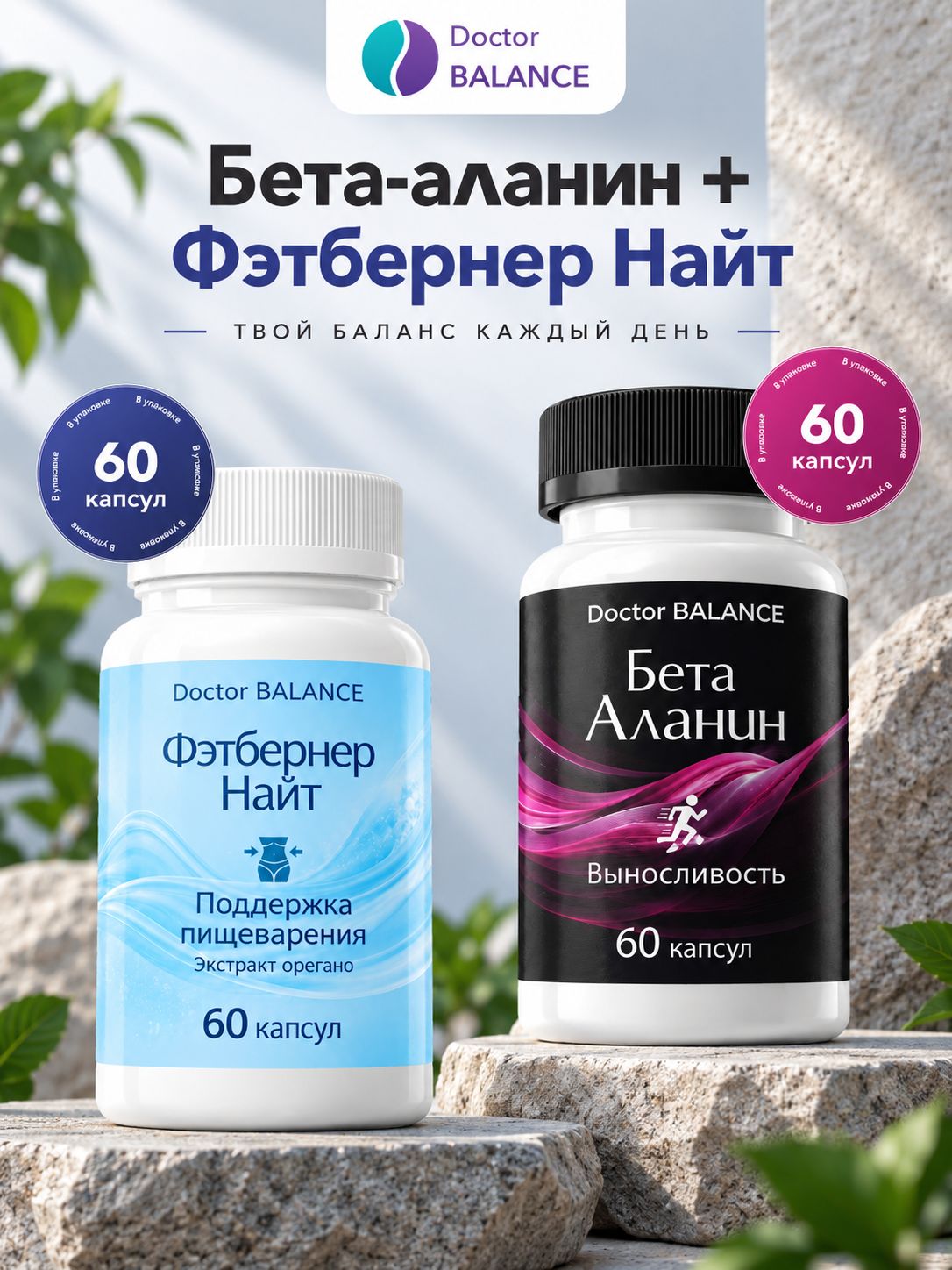 Набор Doctor Balance: Бета-аланин 60 + Фэтбернер Найт 60