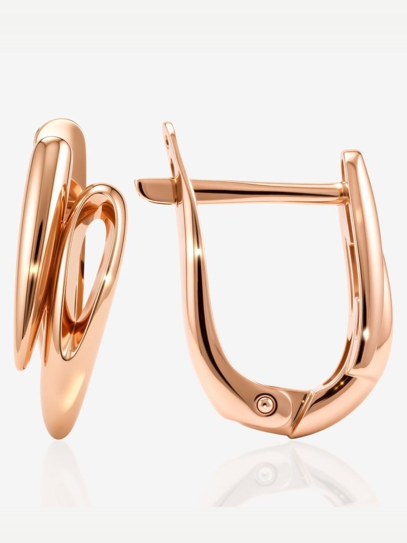 Серьги женские из золота 375 пробы без камней