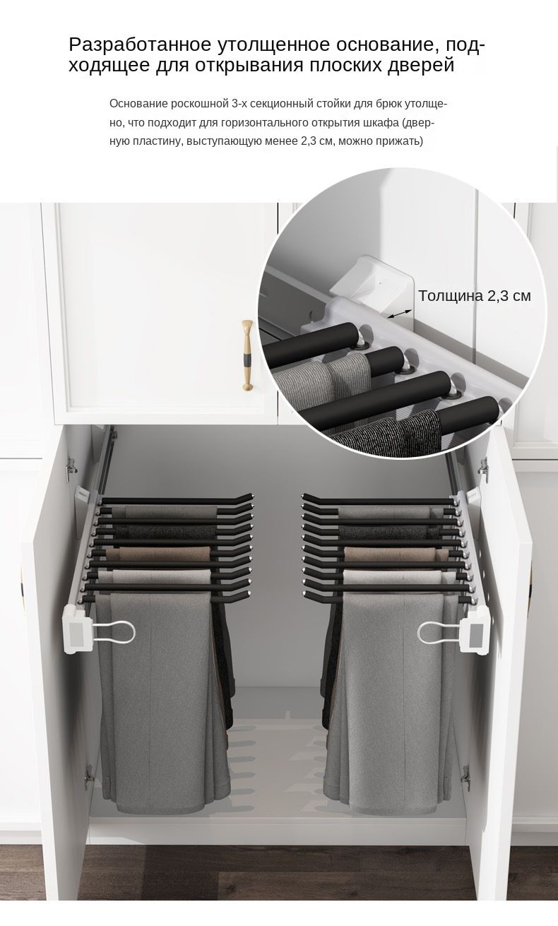 Брючница выдвижная полка для брюк на левую /правая сторону шкафа на ...