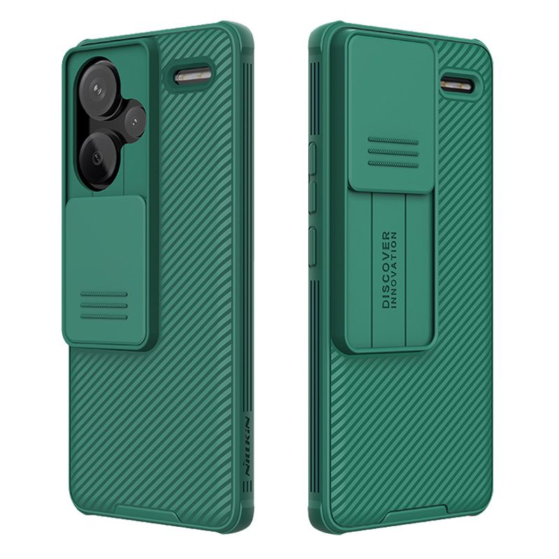 ЧехолнаXiaomiRedmiNote13Pro+Plus5G/дляСяомиРедмиНоут13Про+Плюс5G,NillkinCamShieldProУдаропрочный,Мягкиекрая,сошторкойдлякамеры,Защититесвоюконфиденциальность(зеленый)
