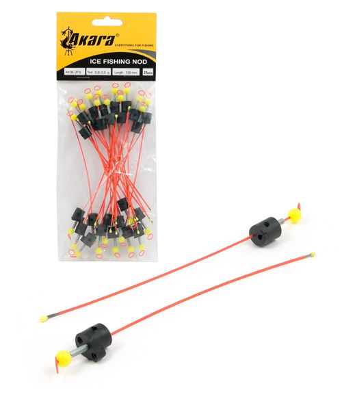 Кивок Akara Ice Fishing Nod час. пружина краш. 0,8-3,0 гр. 130 мм шарик кольцо