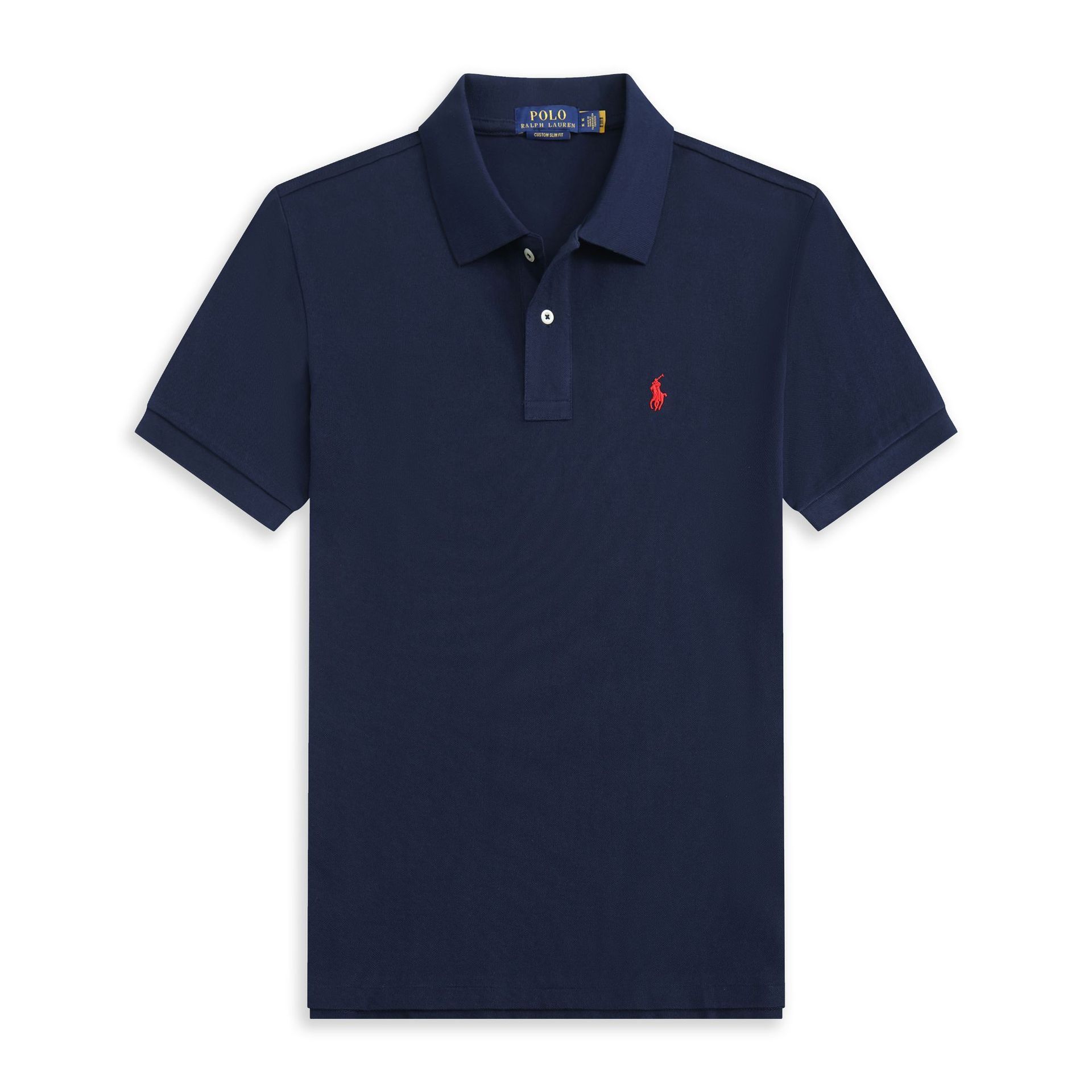 Поло Мужской Polo Ralph Lauren темно-синий, красный Короткий