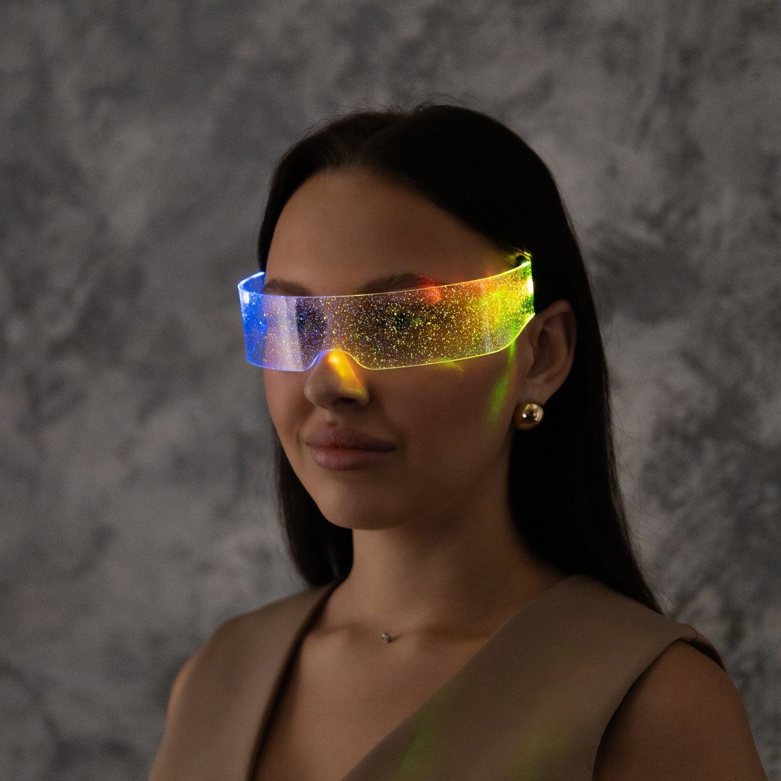Светодиодные очки Сияние, 14.5x4.5x18 см, CR2032x2, 3 режима, RGB
