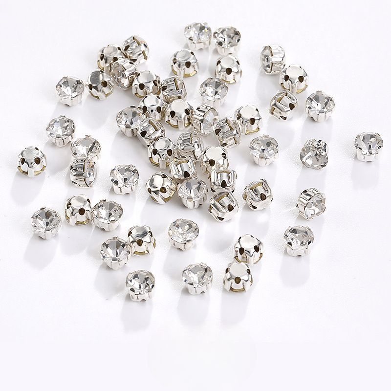 ХрустальныеСтразыВМеталлическихЦапах,ФормаСтраз,"круглый"