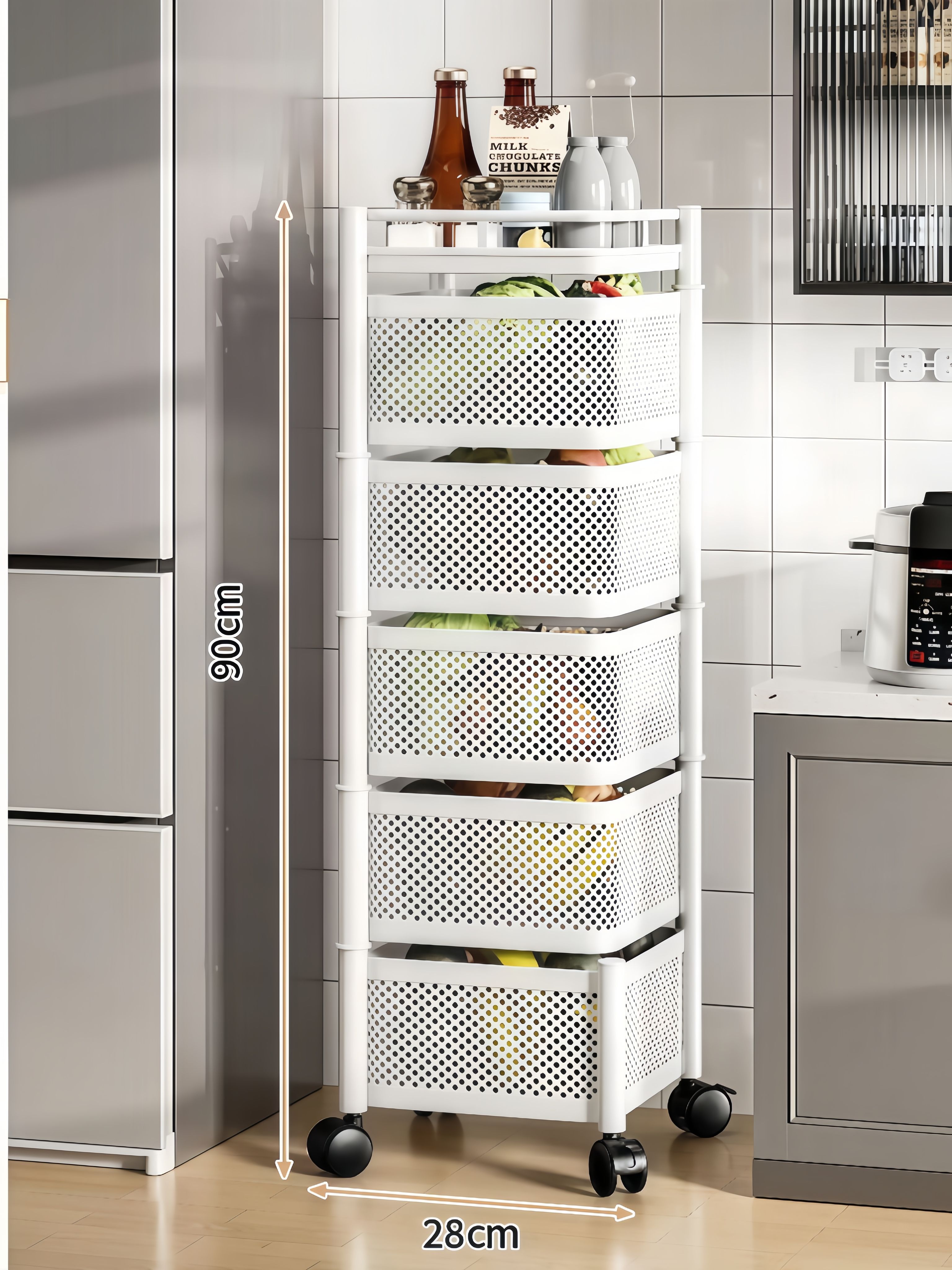 Этажерка,5секц.,Сталь,28х28х94см