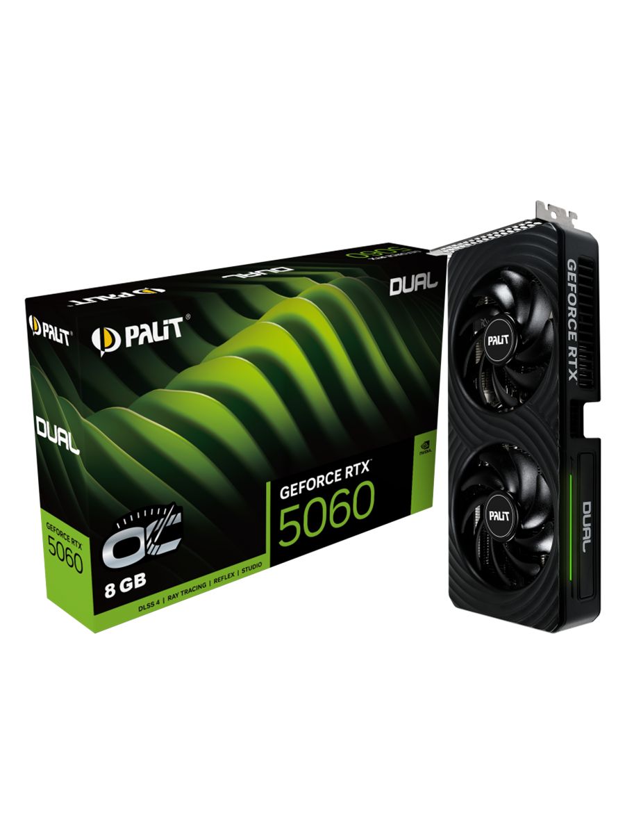 Palit Видеокарта GeForce RTX 5060 Dual OC 8 ГБ (NE75060S19P1-GB2063D)