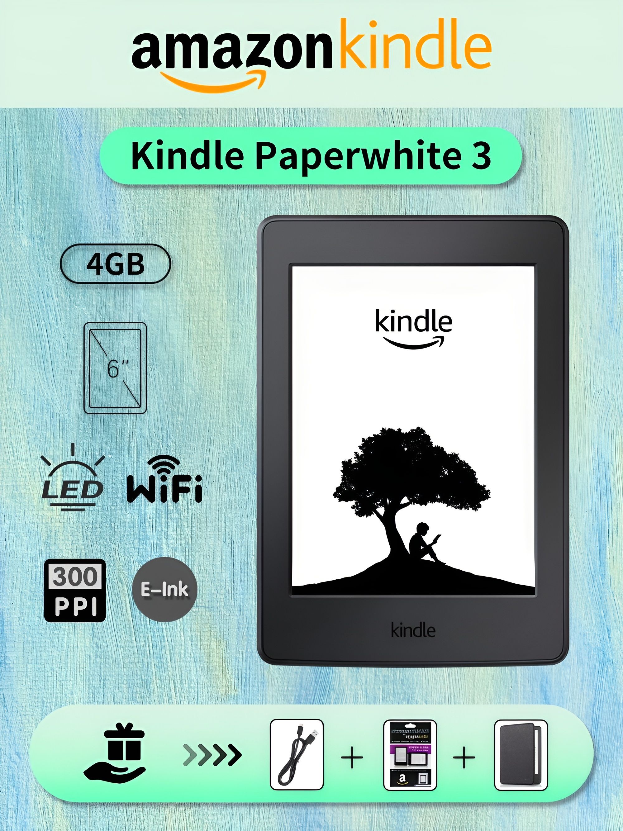 Kindle6"Электроннаякнига,черныйматовый