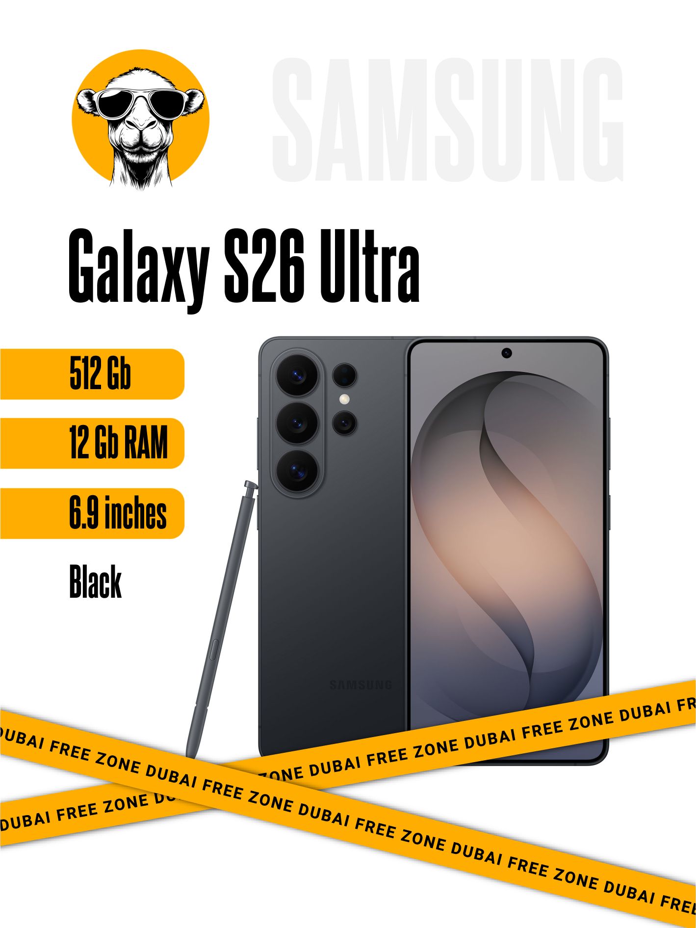 Смартфон Samsung Galaxy S26 Ultra 512 ГБ 12 ГБ Черный 6.9 OLED
