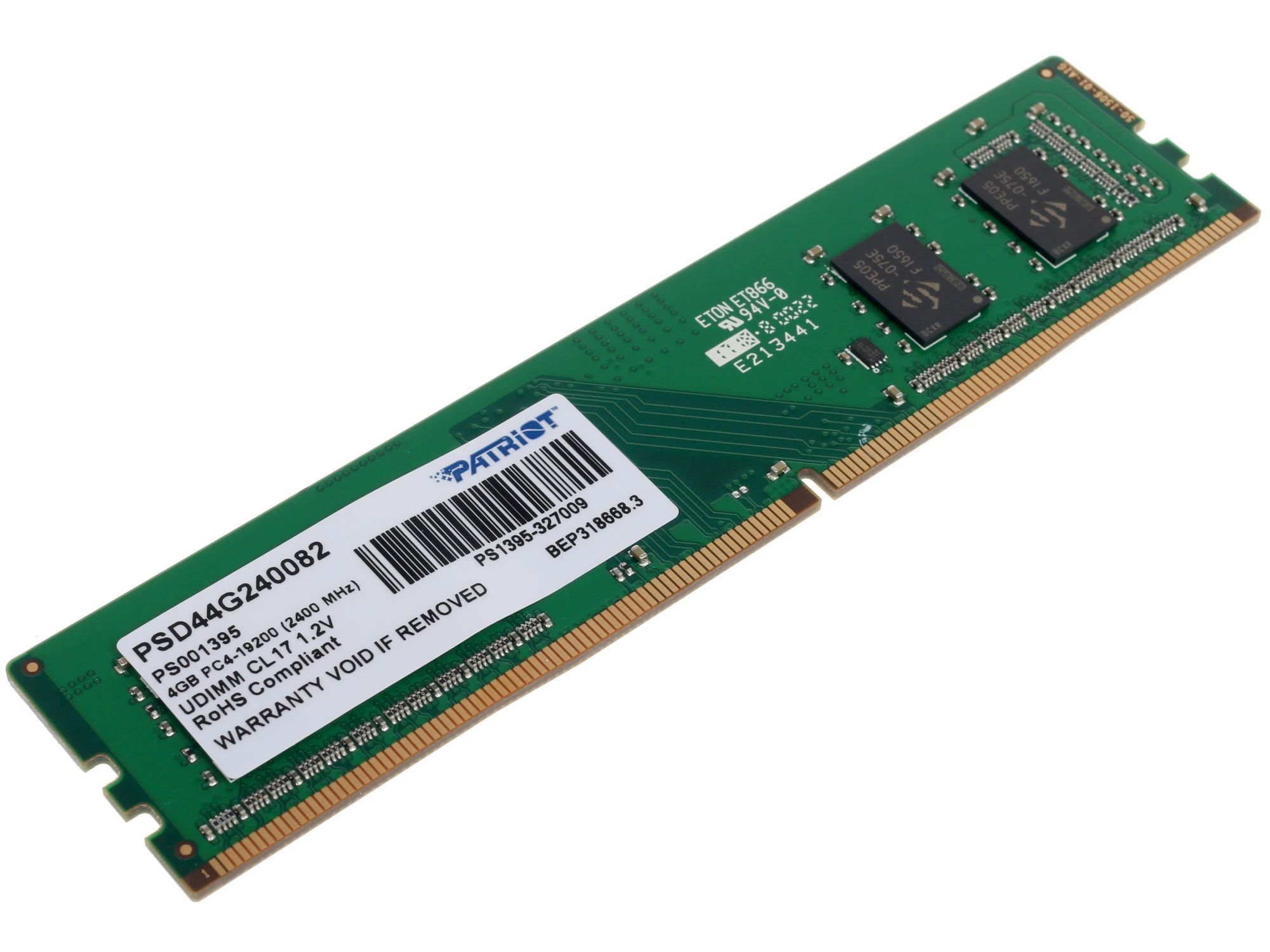 Memory 4 Модуль оперативной памяти Patriot Memory 4 ГБ DDR4 PC19200 2400 MHz CL ...