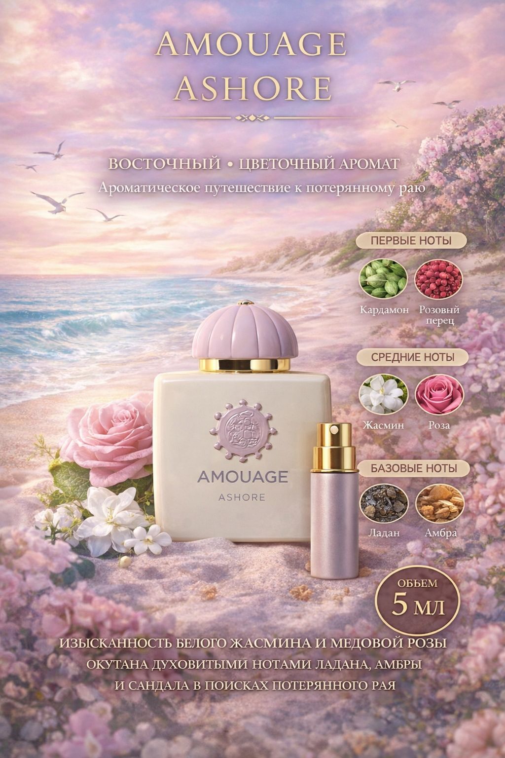 Amouage ASHORE Парфюмерная вода унисекс 5 мл Отливант купить