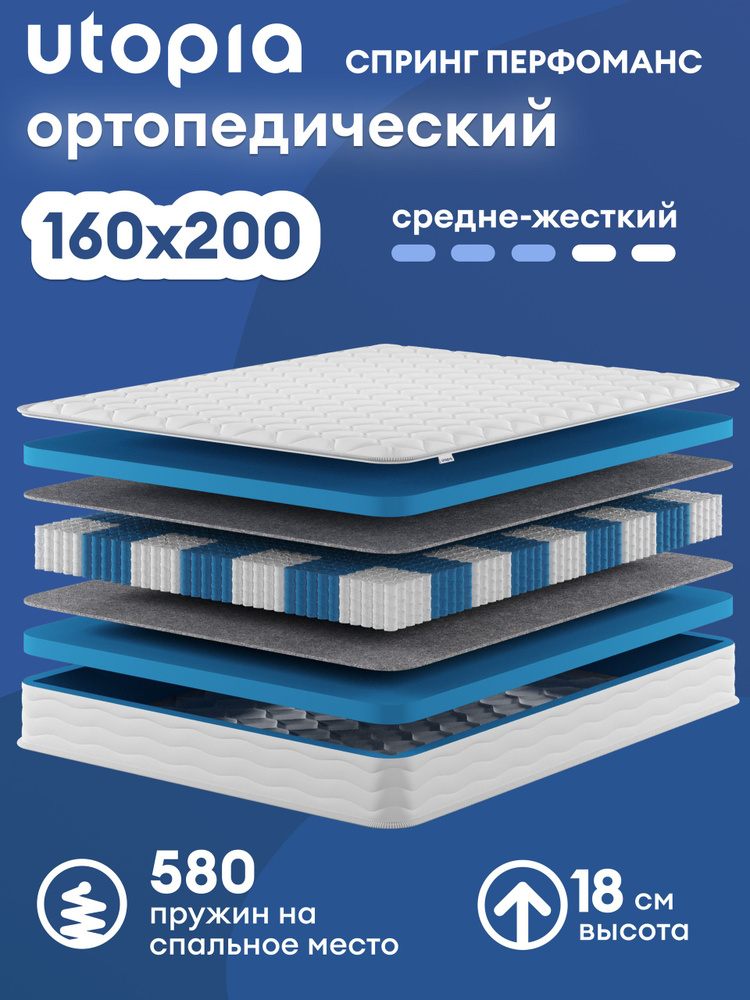 UTOPIA Матрас, Независимые пружины, 160х200 см #1
