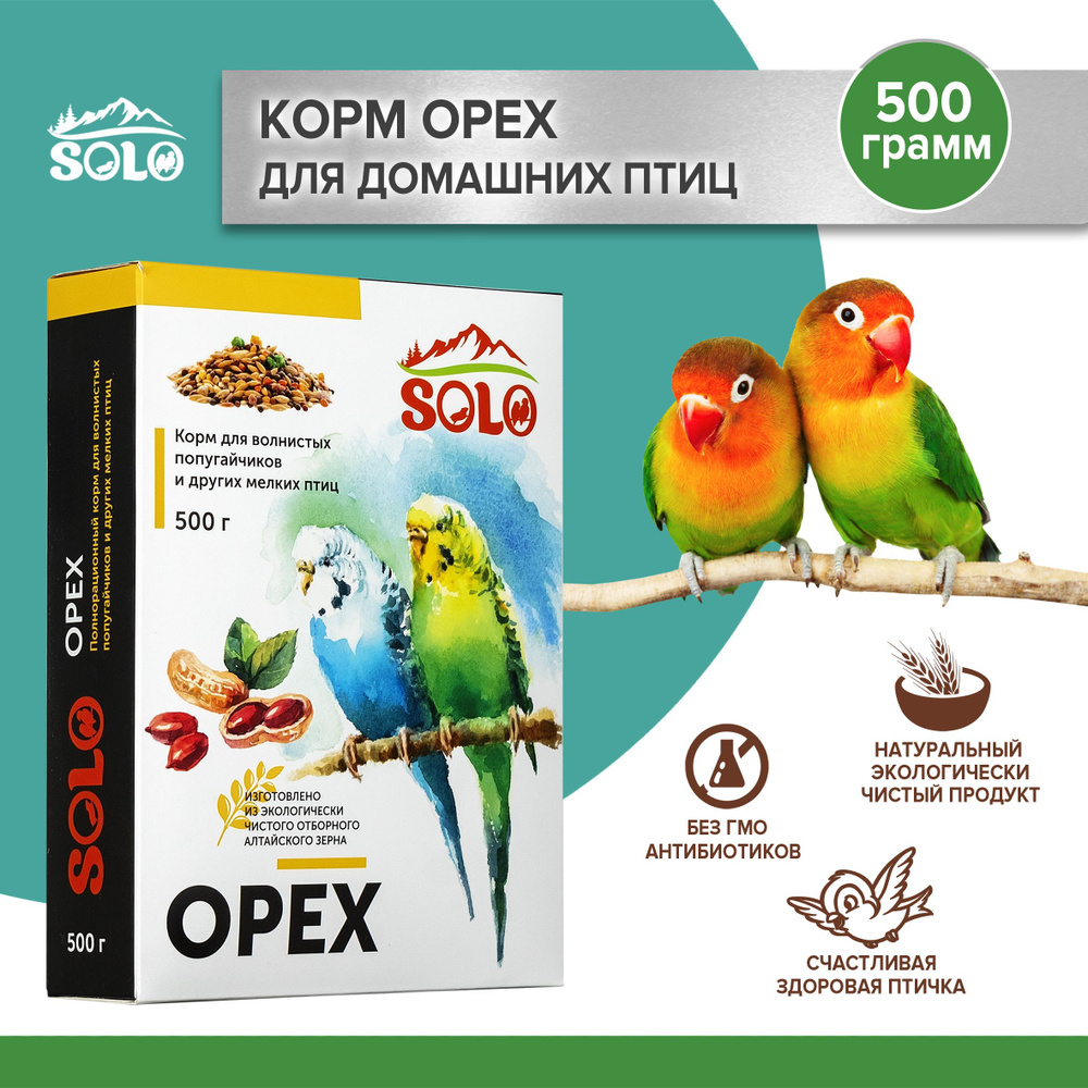 Корм для попугаев 500 гр. орех / Solo #1