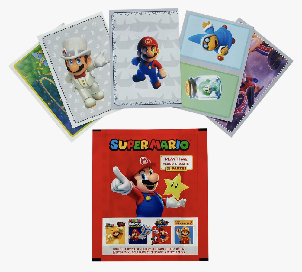 2 блистера Super Mario Panini (12 пакетиков, 60 наклеек) #1