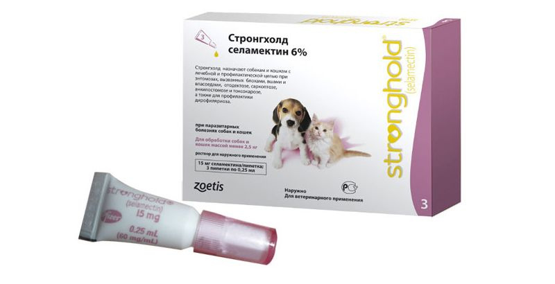 Стронгхолд капли на холку от блох, клещей и гельминтов 6% для котят и ...