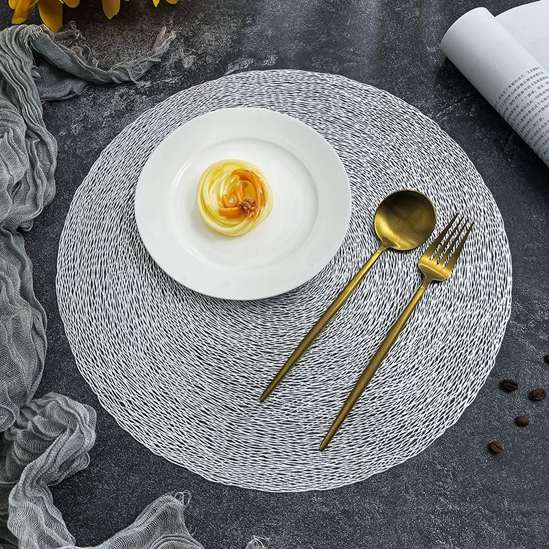 Салфетки для сервировки стола Гнездо серебро, 4 шт, круглые, диаметр 38 ...