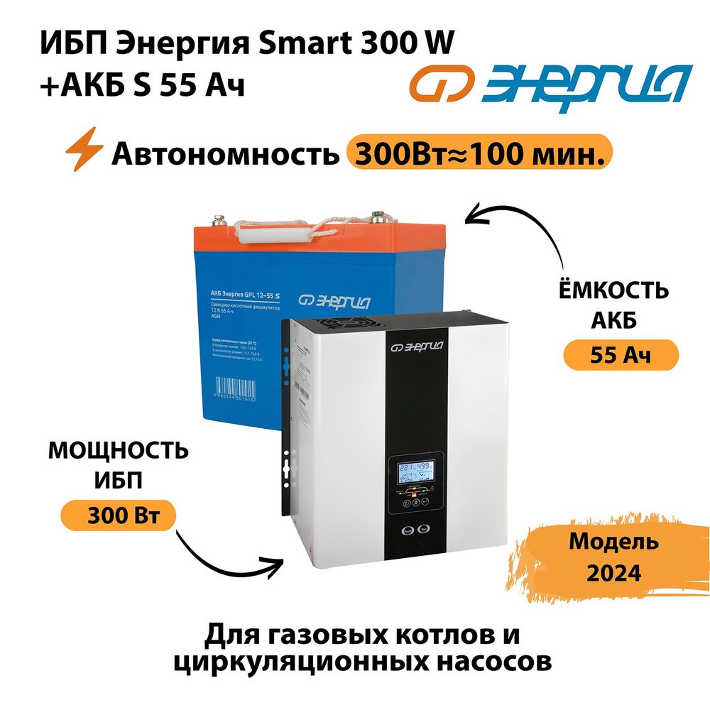 ИБП для котла Линейно-интерактивный (Smart UPS) Энергия N0201-0140-03  купить по выгодной цене в интернет-магазине OZON (1422991111)