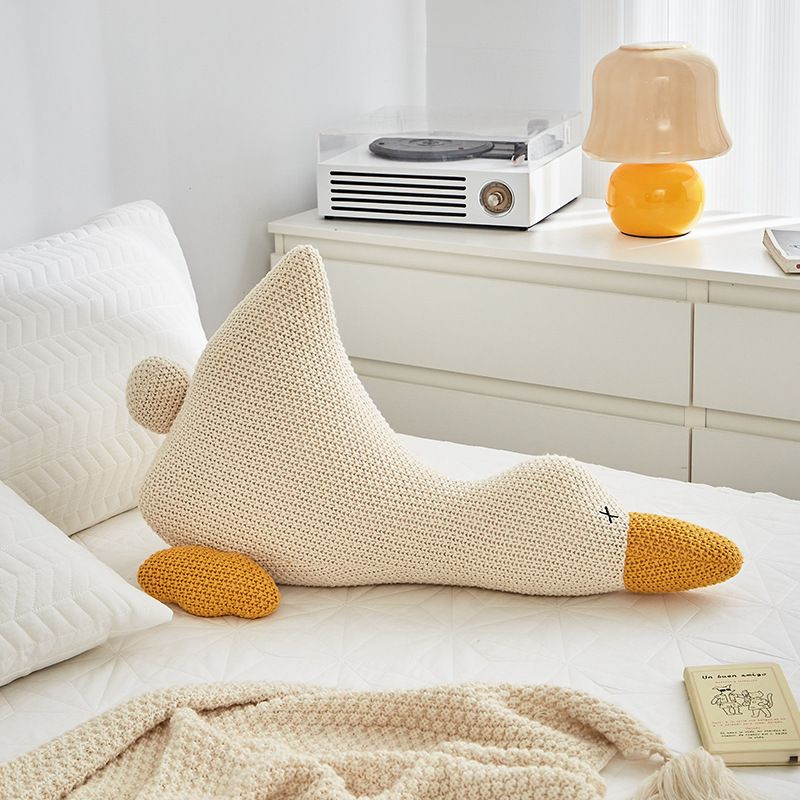 Большая гусиная подушка, хлопчатобумажная наволочка, 60 см, белая ...