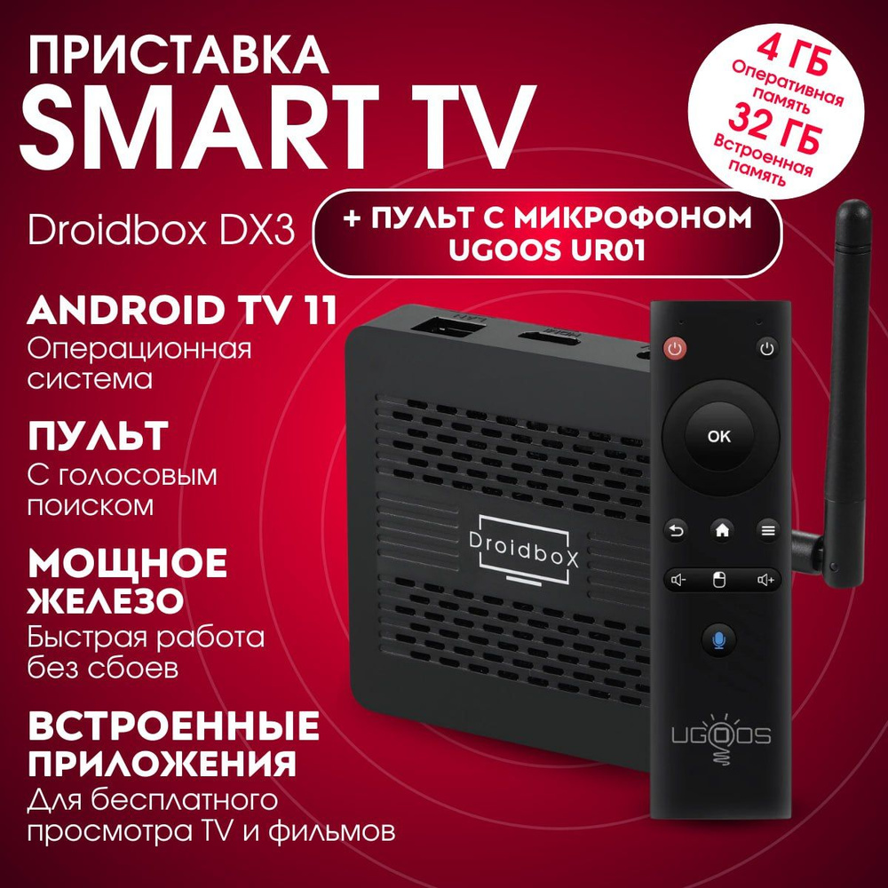 Медиаплеер Droidbox Tox3, HDMI, USB, RJ-45 Ethernet, черный, Android купить  по низкой цене с доставкой в интернет-магазине OZON (1445245912)