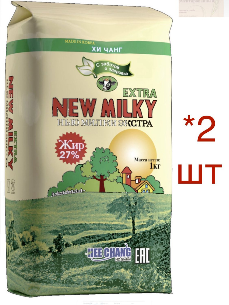 2 кг , 2 шт *1000 гр , Молоко сухое ХИ ЧАНГ New Milky Extra (Нью Милки Экстра), Корея, 1 кг/ Растительные #1