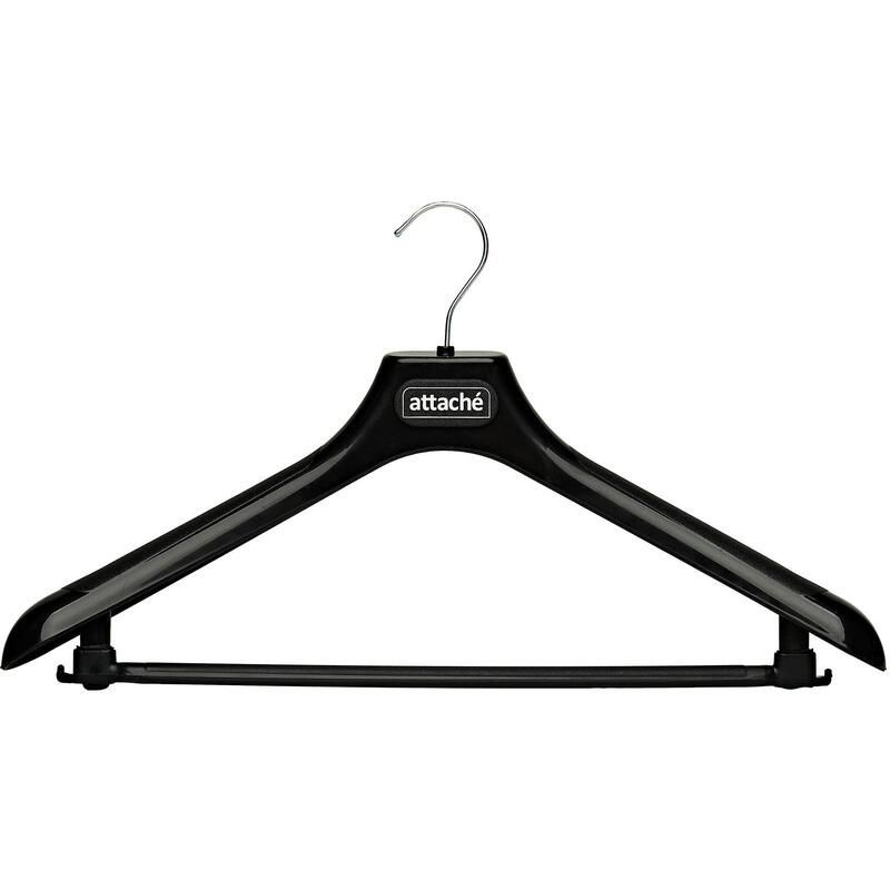 Вешалка-плечики для легкой одежды Attache С041 с перекладиной черная (размер 52-54)  #1