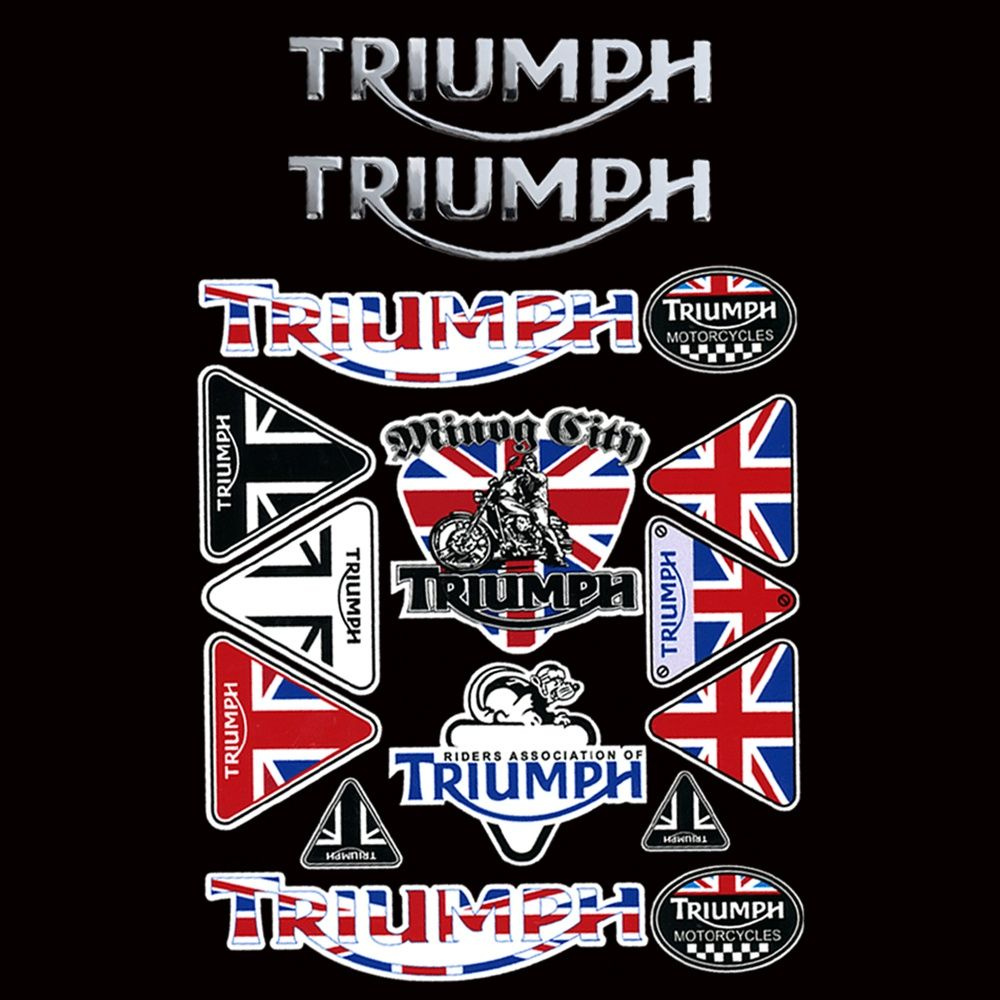 Логотип Triumph мотоцикл гоночная машина Светоотражающая наклейка Полиэстер 3D Смола Гель Триумф  #1