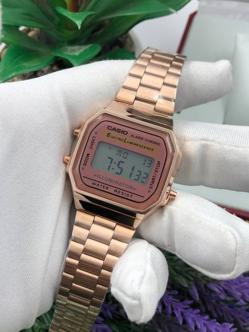 Японские мужские электронные часы с металлическим ремешком в подарочной упаковке  #1