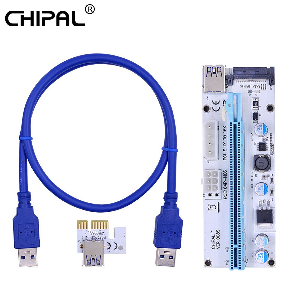 Riser PCI-E удлинитель CHIPAL VER008S райзер для видеокарты плата ...