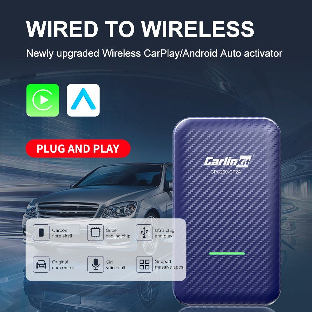 Carlinkit 4.0 CPC200-CP2A адаптер подключения/ внешний CarPlay-передатчик  для беспроводного подключения iPhone и Android к CarPlay AndroidAuto -  купить в интернет-магазине OZON с доставкой по России (1231547601)