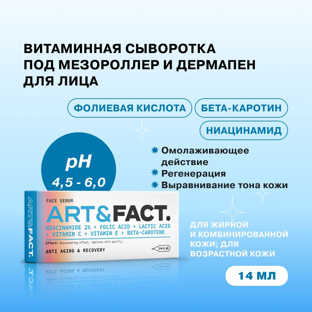 ART&FACT. / Витаминная сыворотка под мезороллер для лица с ниацинамидом, фолиевой и молочной кислотой, #1