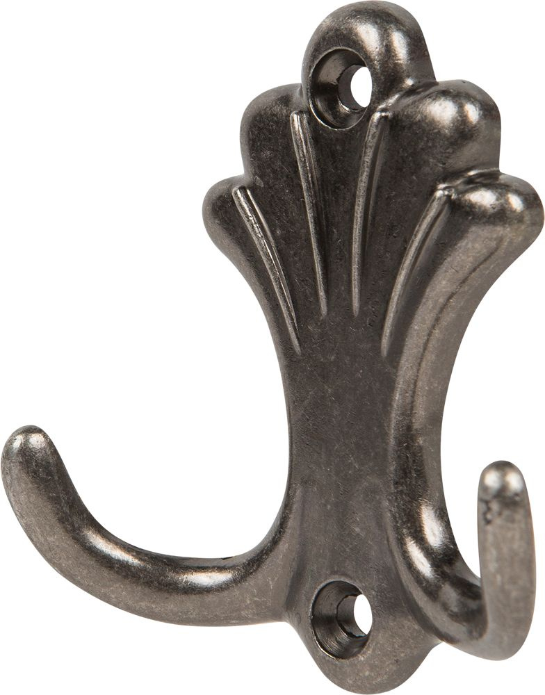 Крючок мебельный KR 0290 BAZ двойной, сталь, цвет старинный чёрный цинк  #1