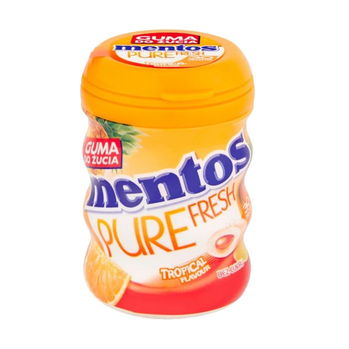 Жевательная резинка Mentos Pure Fresh Tropical со вкусом тропических фруктов (без сахара), 100 г Англия. #1