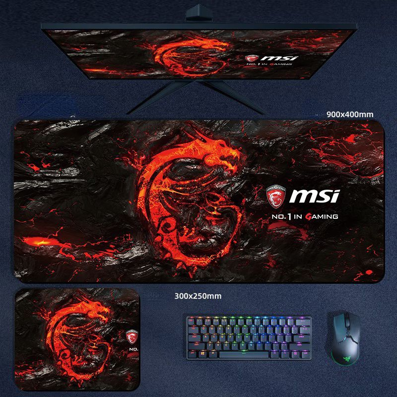 MSI Коврик для мыши XHa00a0c0cdffb, M, черный, красный #1