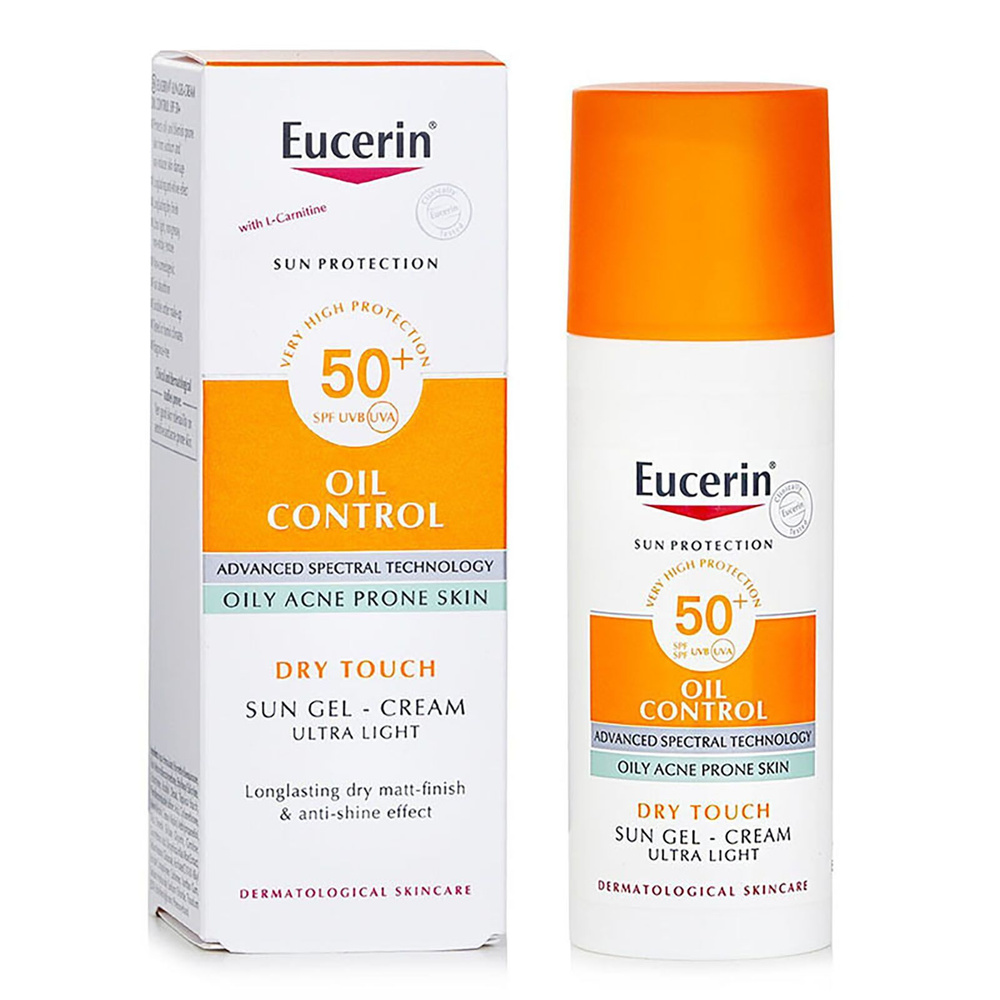 Солнцезащитный гель-крем для проблемной кожи лица SPF 50+ Eucerin Sun protection  #1