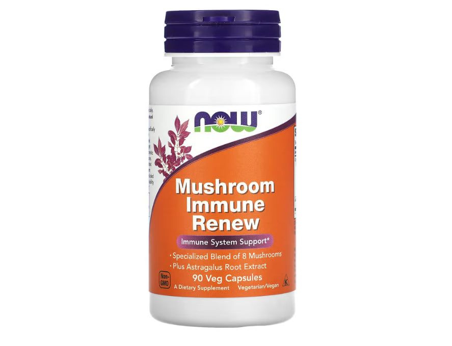Витамины для иммунитета, Now Foods Mushroom Immune Renew, 90 капсул ...