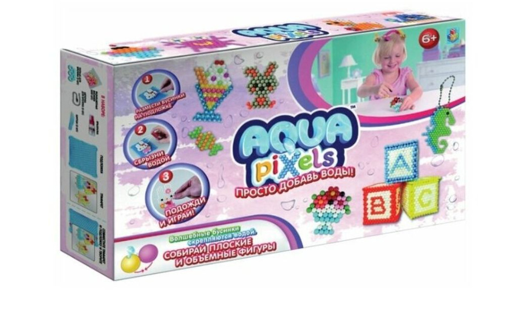 Настольная игра 1toy Набор для творчества Aqua pixels,600дет,, 2 шт.  #1