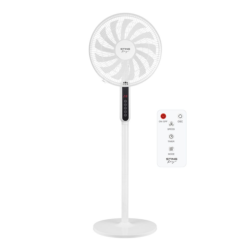 Вентилятор напольный STINGRAY ST-FN4135B, устойчивая подставка, низкий ...