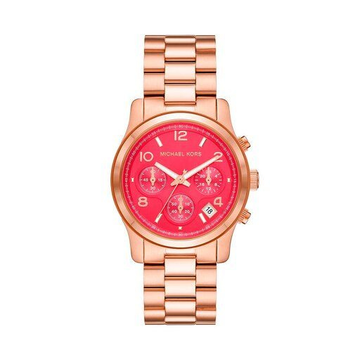 All red michael kors watch best sale