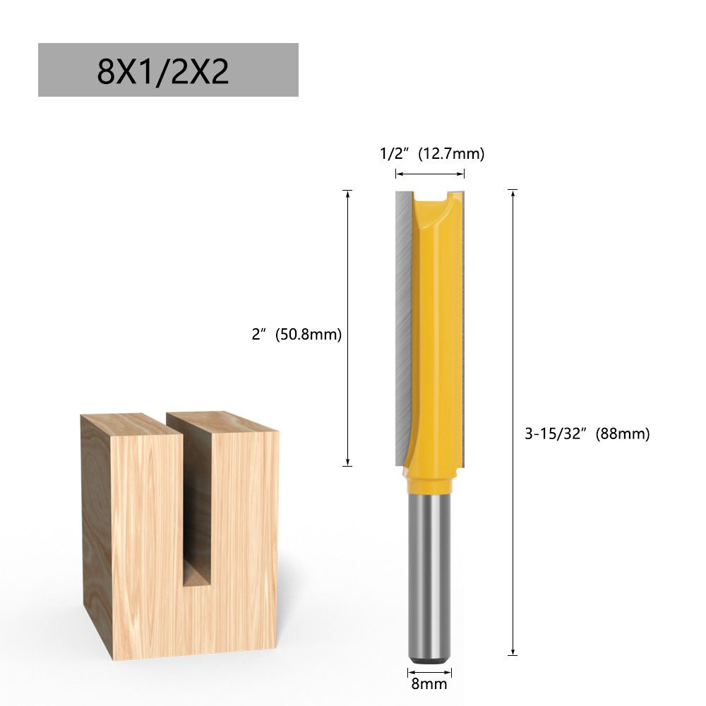 Фреза по дереву пазовая прямая 12.7 х 50.8 мм хвостовик 8 мм #1