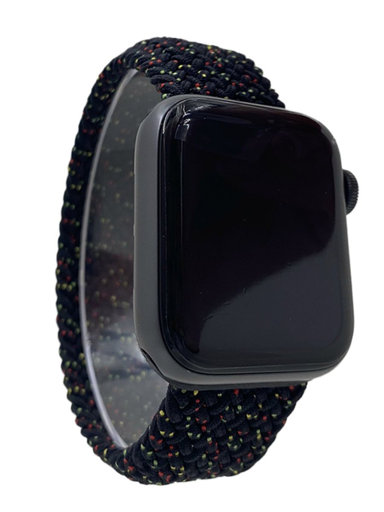 Нейлоновый ремешок для Apple Watch 1-9 / SE (38/40/41 мм), без застежки, черный космос, размер M  #1