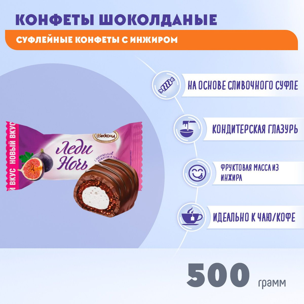 Конфеты Леди Ночь с инжиром 500 гр Акконд #1