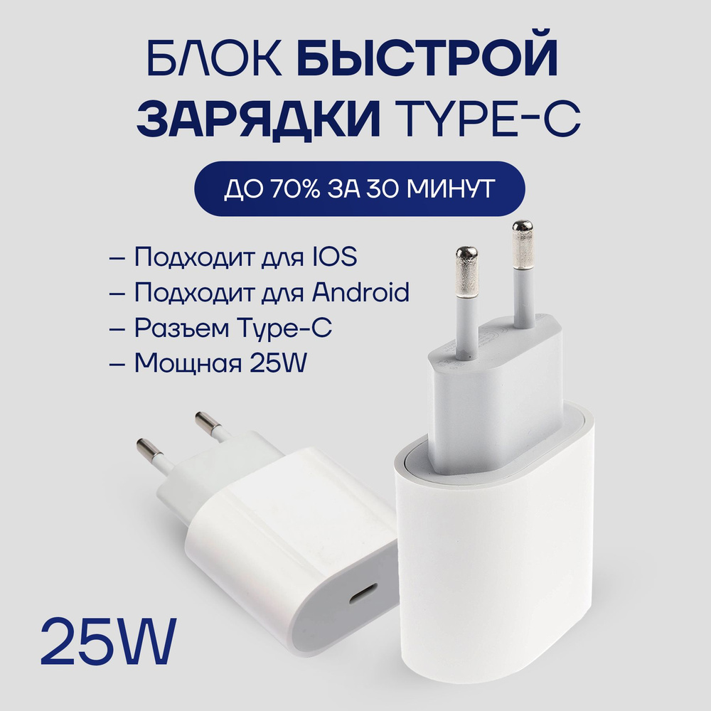 Сетевое зарядное устройство KabanShop Зарядка премиум +, 25 Вт, USB Type-C,  Power Delivery, Quick Charge 4 - купить по выгодной цене в  интернет-магазине OZON (1586626566)