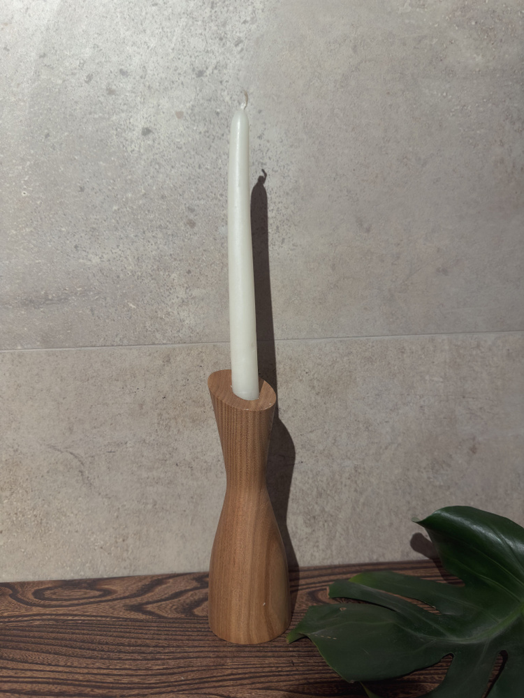 Подсвечник для свечей 19 см из натурального дерева (массив карагача) в ...