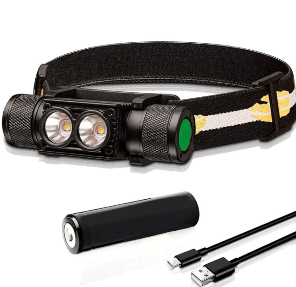 H25L USB перезаряжаемая фара 18650 Головной свет двойной LH351D 1200LM ...