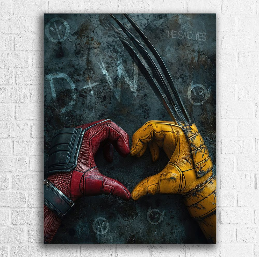 Постер Марвел "Дэдпул и Росомаха". А3, плакат Marvel "Deadpool & Wolverine" 30x40см / Комиксы, Фильм, #1