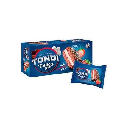 Печенье Tondi choco Pie сэндвич с клубничным вкусом 180 гр*3 шт #1