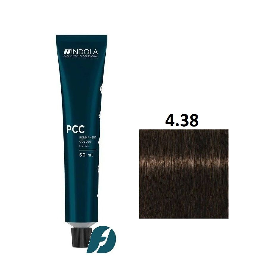 Indola Professional Permanent Caring Color 4.38 Стойкая крем-краска для волос средний русый золотистый #1