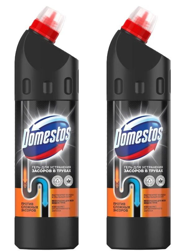 Domestos Гель для устранения засоров в трубах, 750 мл, 2 шт #1