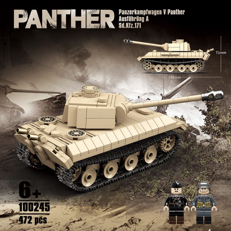 PANTHER Medium Tank Игрушечные строительные блоки для детей 472pcs/100245  #1