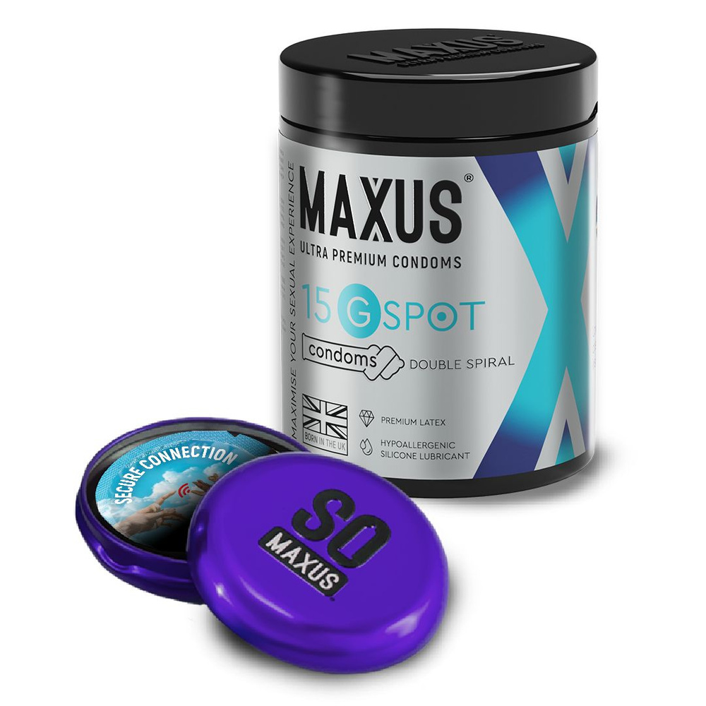 Презервативы гладкие, двойная спираль MAXUS G Spot 15шт,кейс в подарок  #1