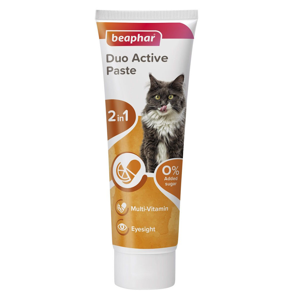 Beaphar "Duo Active Paste" мультивитаминная двойного действия для кошек туба, 100 гр  #1